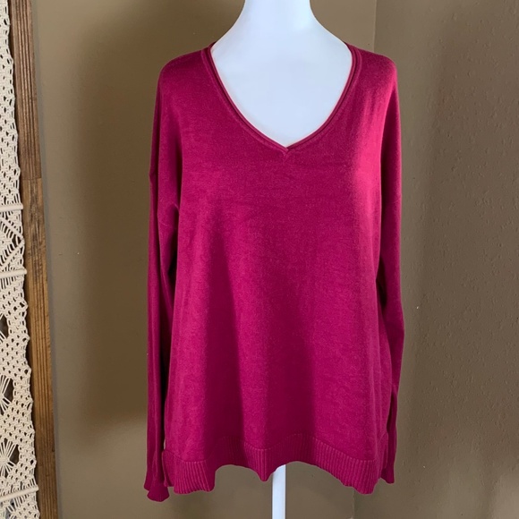 New Directions XL Sweater - Burgundy - lighter weight - Picture 1 of 8